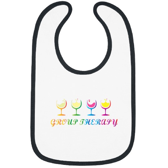 Wines Fun Group Therapy Wines Wineaholic Liquor Alcoholic Drink Bibs