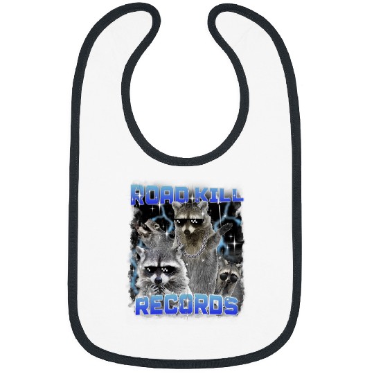Raccoon Pet Road Kill Records Raccoon Funny 90s Bootleg Rap Bibs