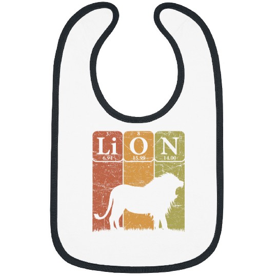 Lion Pet Periodic Table Elements Retro Lion Nerdy 3 8 Bibs