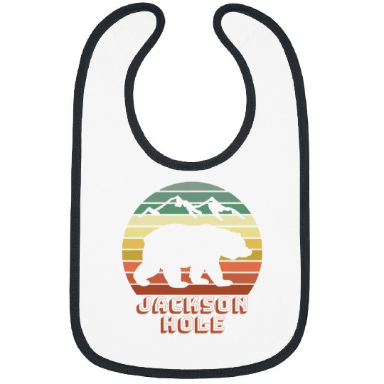 Bear Pet Jackson Hole Wyoming Bear Mountains Retro Sunset Bibs