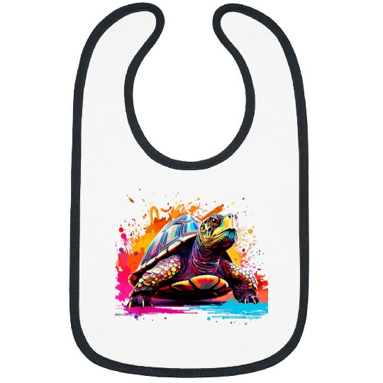 Splash Art Box Turtle Lover Colorful Bibs