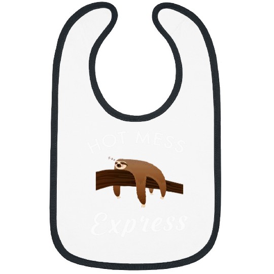 Sloth Pet Hot Mess Express Lazy Funny Sloth 1 Bibs