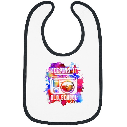 Keeping It Old School 80s 90s Boombox Retro Music Bibs