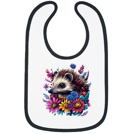 Hedgehog Pet Forest Hedgehog Wildlife Nature Animal Wildflowers Bibs