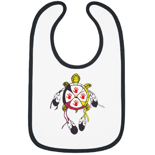 Turtle Pet medicines Wheel MMIW Native American turtle Bibs