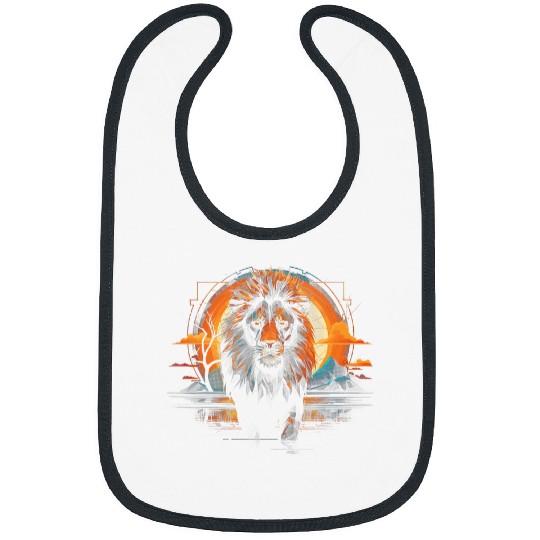 Lion Pet Savannah Nature Paintings Animal kingdom Bibs