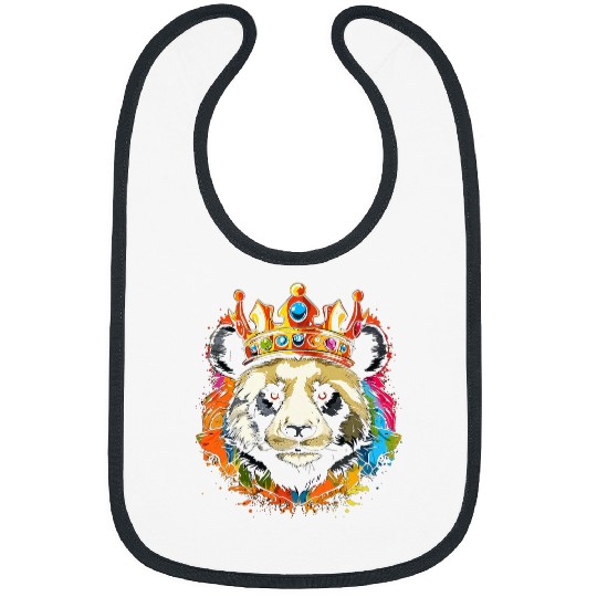 Panda Pet King Panda Kingcore Animal Kingdom Bear Lovers Girls Boys Bibs