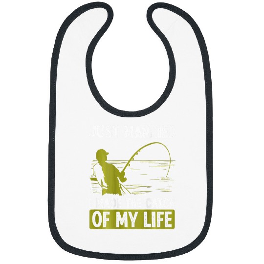 Fishing Fun Just Married Backprint catch of my Life Fisherman Bibs