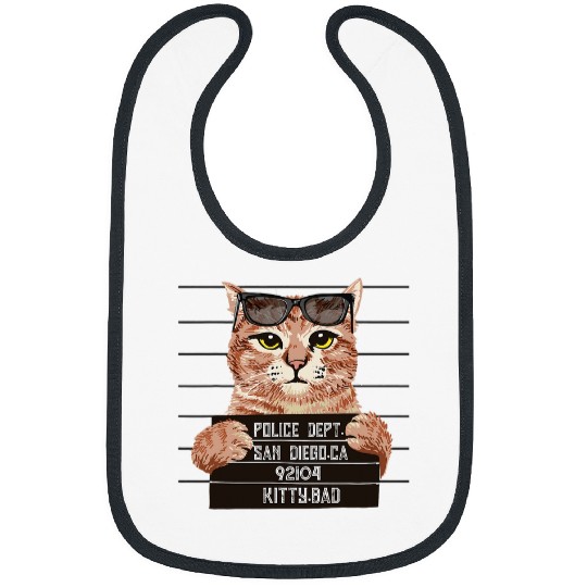Police photo Angry cat Bibs
