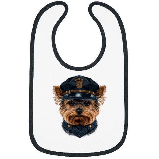 Police Officer Yorkie Cop dog on Police Yorkshire Terrier 1 Bibs