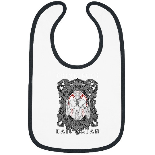 Beer Fun Hail Satan I Satanic Verses Baphomet Bibs