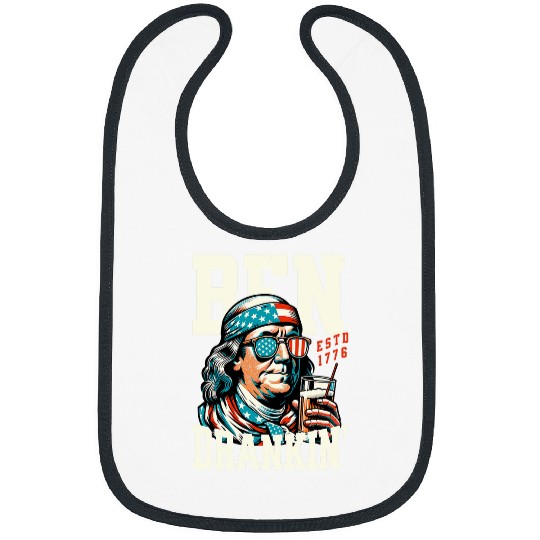 Beer Fun Ben Drankin 4th of July USA Beer Drinking Patriotic 6 Bibs