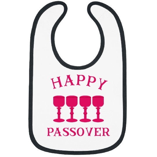 Wines Fun Happy Passover With Four Cups Wines Matzah Jewish Holiday Bibs