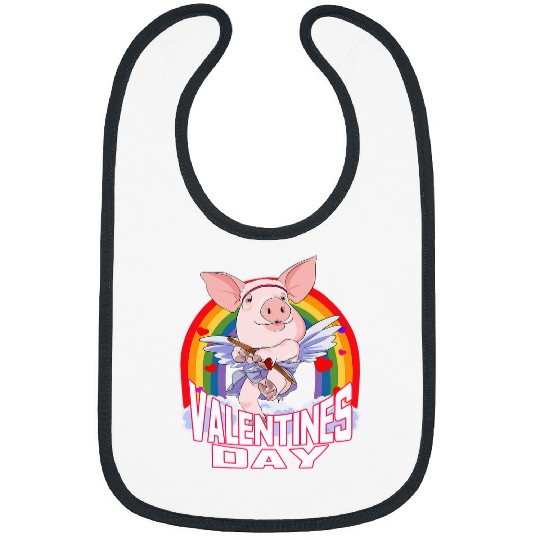 American Yorkshire Pig Cupid Funny Valentines Day Bibs