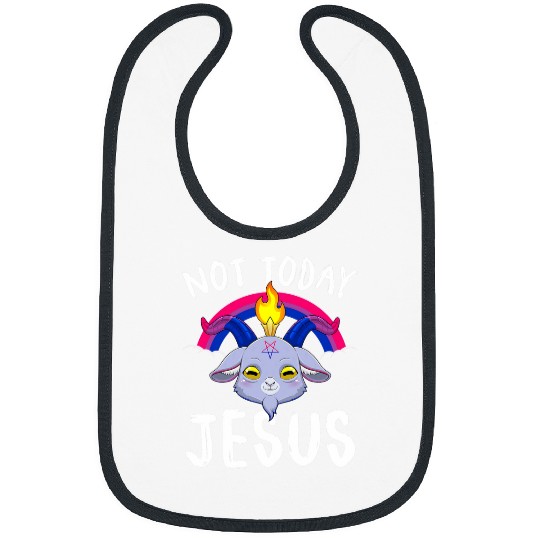 Goats Lover Today Not Jesus Satan Bisexual Baphomet Goats Bi Satanic Bibs