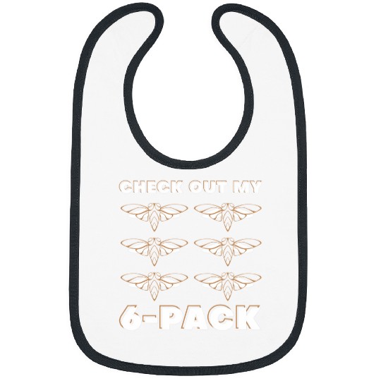 Check Out My Six Pack Cicada Minimalist Pun Hilarious Design Bibs