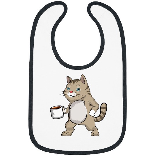 Coffee Fun Cute Cat Lover Loves Pet Cats Kittens Lovers Women Bibs
