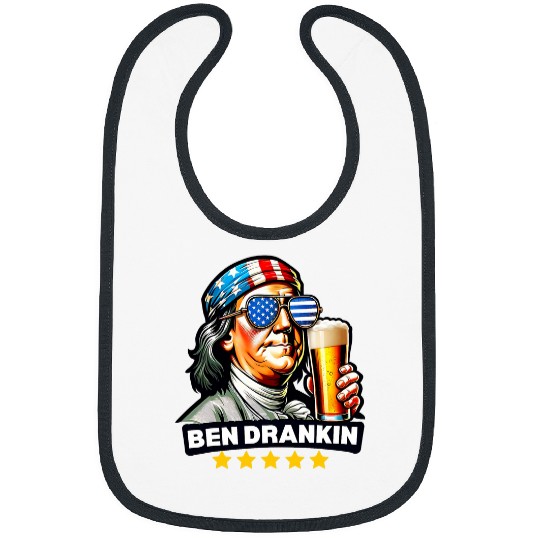 Beer Fun Ben Drankin Funny Benjamin Franklin Beer USA Men Woman Bibs