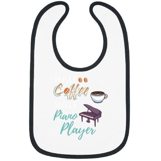 Coffee Fun Half Coffee Half Piano Player Bibs