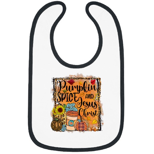 Coffee Fun Pumpkin Spice Jesus Christ Pumpkin Latte Maple Leaves 124 Bibs