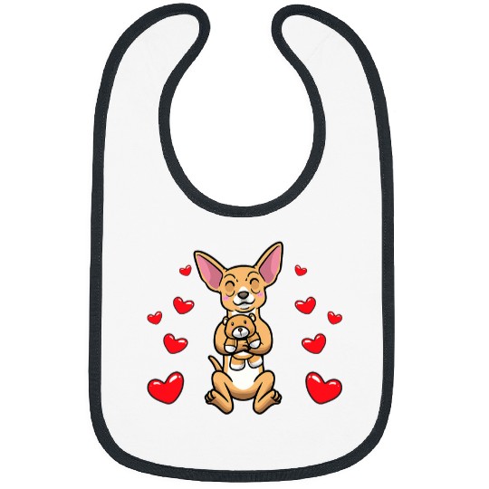 Chiweenie Dog With Stuffed Animal 1 Bibs