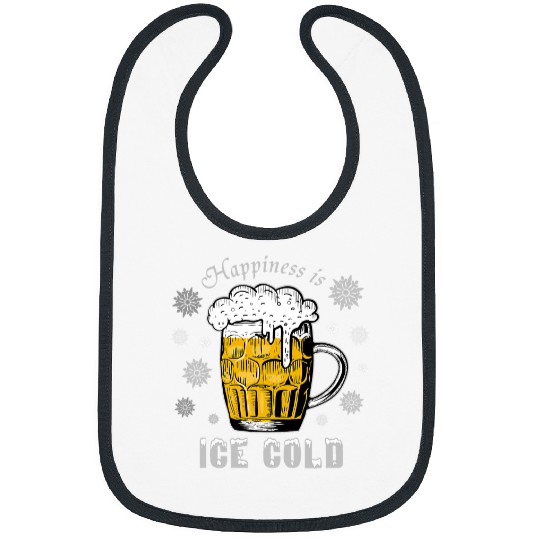 Beer Fun Happiness Is Ice Cold Snowflake Drinking Bibs