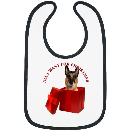 All I Want For Christmas Belgian Malinois Bibs