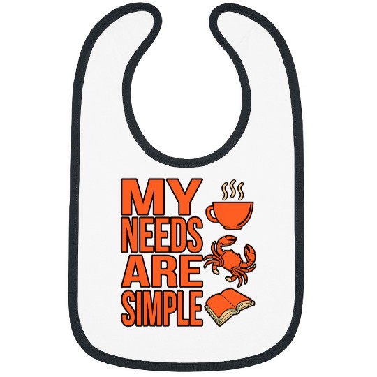 Coffee Fun Love Coffee And Crabs Seafood Crabbing Crab Lobster Graphic Bibs