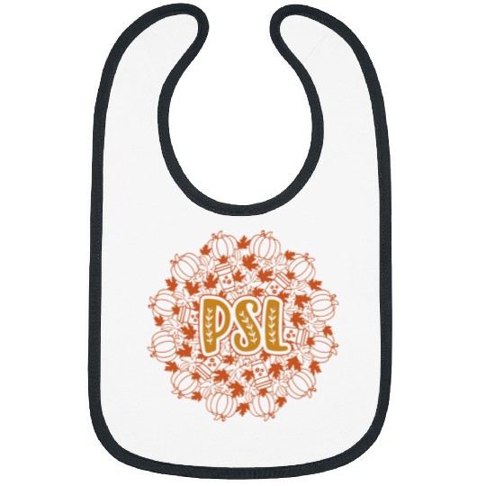 Coffee Fun PSL Pumpkin Spice Latte Fall Coffee Leaves Mandala Cute Bibs