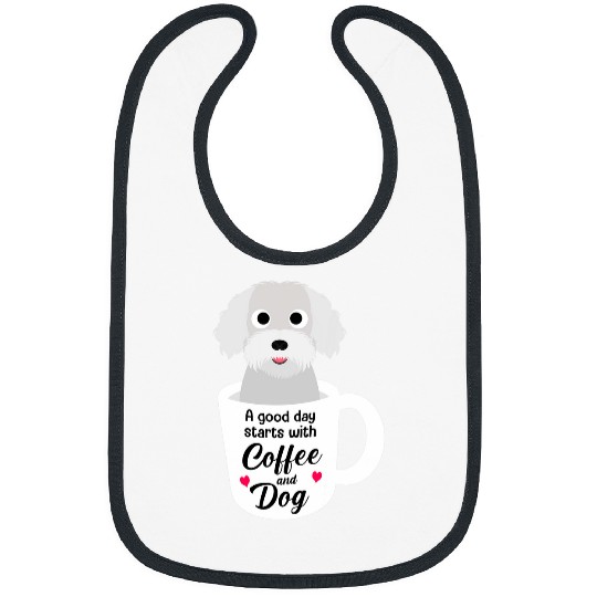 Coffee Fun Bichon Frise short hair funny humorous dog coffee lover Bibs