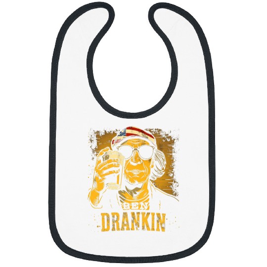 Beer Fun Ben Drankin Beer Lover 4th of July Funny Benjamin Franklin Bibs