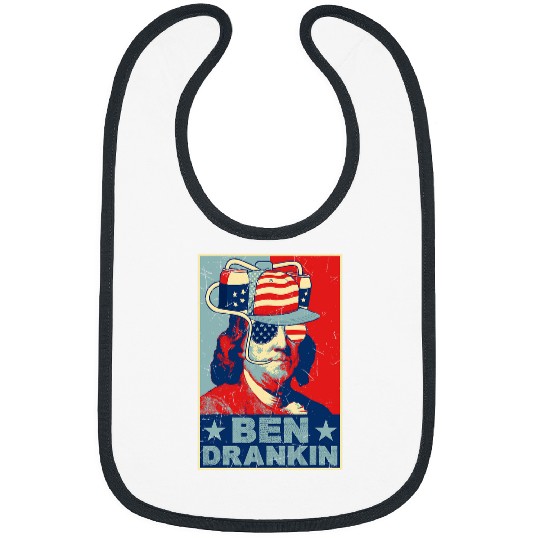 Beer Fun Ben Drankin Beer 4th of July Retro Beer Lover Drinking Team Bibs