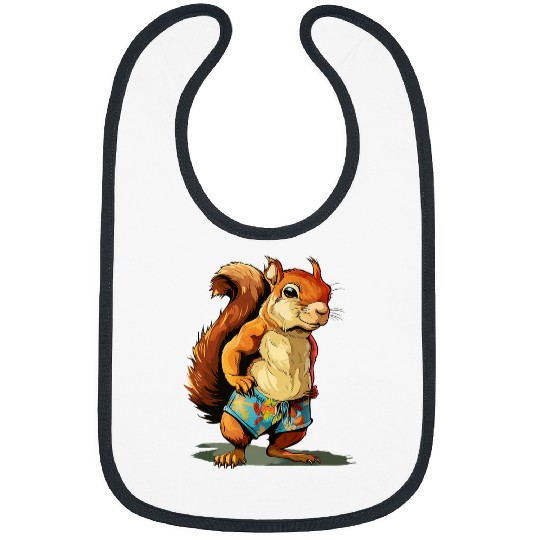 Squirrel Pet in swim Trunks Costume for Boys and Girls Bibs