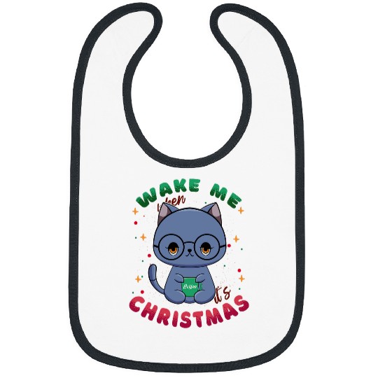 Coffee Fun Merry Fluffmas black cats Santa Christmas Coffee Meowdy Bibs
