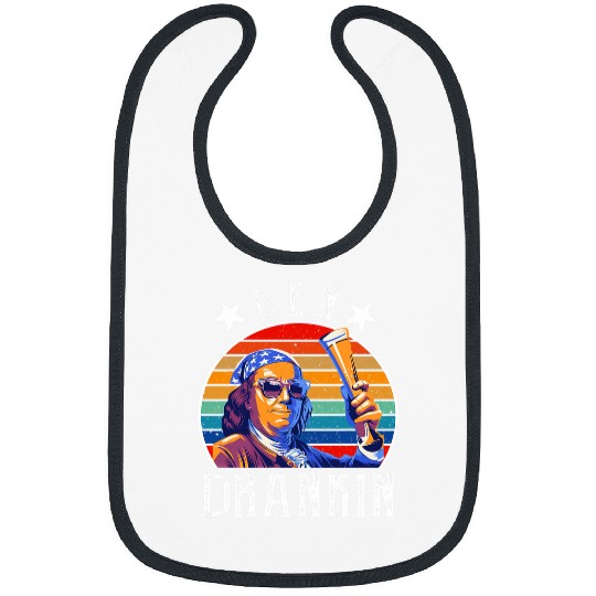 Beer Fun Ben Drankin 4th Of July USA Flag Men Drinking Beer Bibs