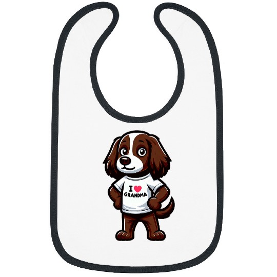 English Springer Spaniel I Love Grandma Grandmother Bibs