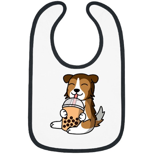 Dog Shetland Boba Bubble Milk Tea Shetland Sheepdog Dog Bibs