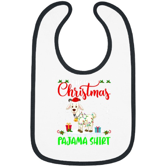 Goats Lover This Is My Christmas Pajama   Santa xmass Lights Goat Bibs