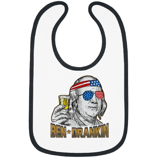 Beer Fun Ben Drankin Drinking Beer Party Independence 4th Of July Bibs