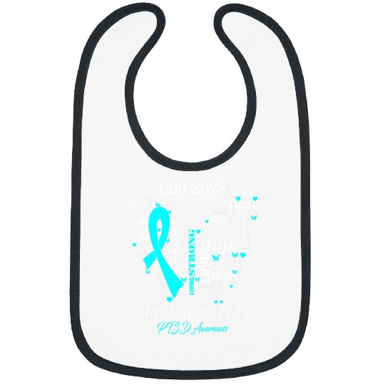 Butterfly Faith Hope Love PTSD Awareness Gifts Bibs