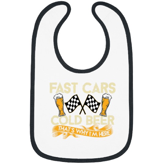 Beer Fun Race Track Gifts For Checkered Flag Fast Carss Beer Race Day Bibs