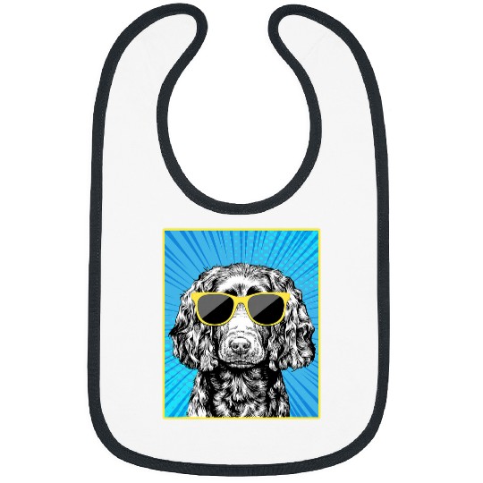 Boykin Spaniel Portrait Pop Art Dog with Sunglasses Bibs