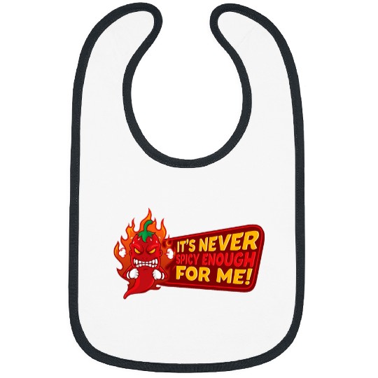 Lacrosse Gift Funny Hot Pepper Its Never Spicy Enough For Meh Pepper Bibs