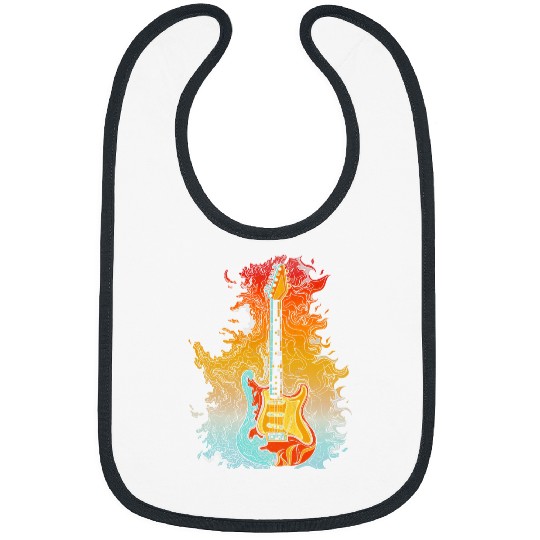 Electric Guitar Music Lover Guitarist Marching Band Vintage Bibs