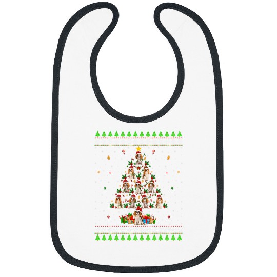 Christmas Tree Santa Cavalier King Charles Spaniel Dog Xmas Bibs