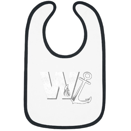 W Anchor Wanchor Wanker Jerk Funny Sailing Boating Bibs