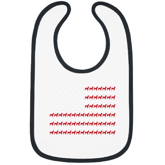 Boykin Spaniel 4th of July Dog Paw Print Bibs