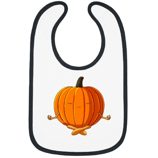 Lacrosse Gift Funny Halloween Yoga Vegetable Meditating Pumpkin Bibs