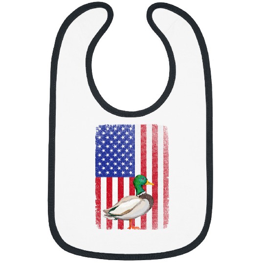 Patriotic Duck Hunting Waterfowl American Flag For Hunter Bibs