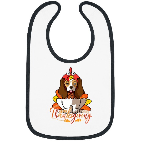 Funny Cavalier King Charles Spaniel Dog Mom Thanksgiving 2 Bibs